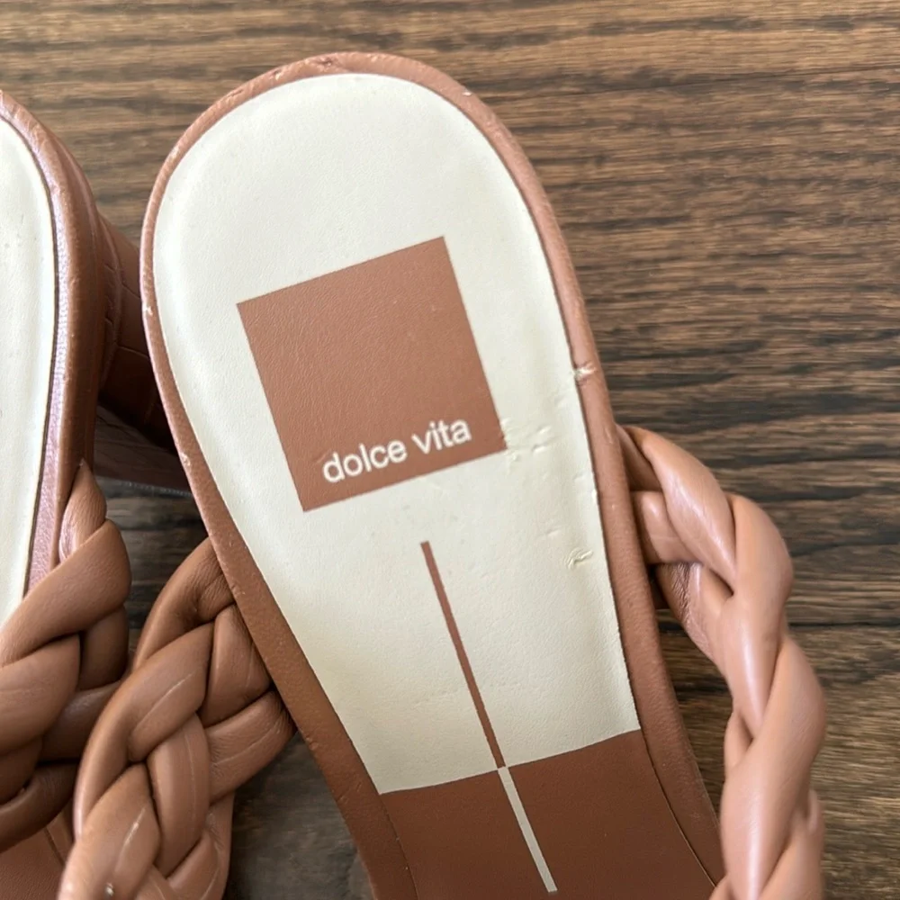 Dolce Vita Neutral Heeled Women’s Slide Dress Braided Rope Strap Sandals Size 10 - Picture 8 of 10